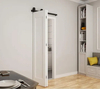 Kit de herrajes para puerta de granero plegable individual de montaje lateral resistente con riel de rodillos