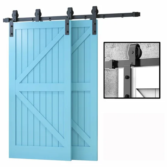 Kits de herrajes para puertas corredizas de acero en forma de J | Acero al carbono para uso industrial y doméstico | Sistema de barandillas de servicio pesado