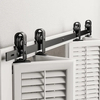 Kit de herrajes para puerta de granero plegable – Sistema de rodillos de riel plegable de 4 puertas de montaje superior resistente para puertas de 52-84 pulgadas | Fácil instalación Comercial Residencial