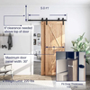 Kit moderno de herrajes para puerta de granero de derivación negra para puertas dobles | Diseño resistente