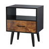 Mesita de noche de lujo moderna de madera maciza de diseño nórdico, mesa auxiliar