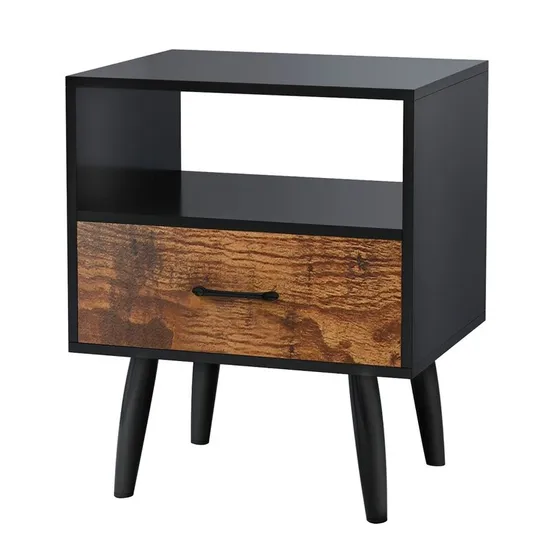 Mesita de noche de lujo moderna de madera maciza de diseño nórdico, mesa auxiliar