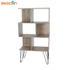 Muebles de sala de estar con patas de hierro metálico, estantes de almacenamiento, mesas auxiliares