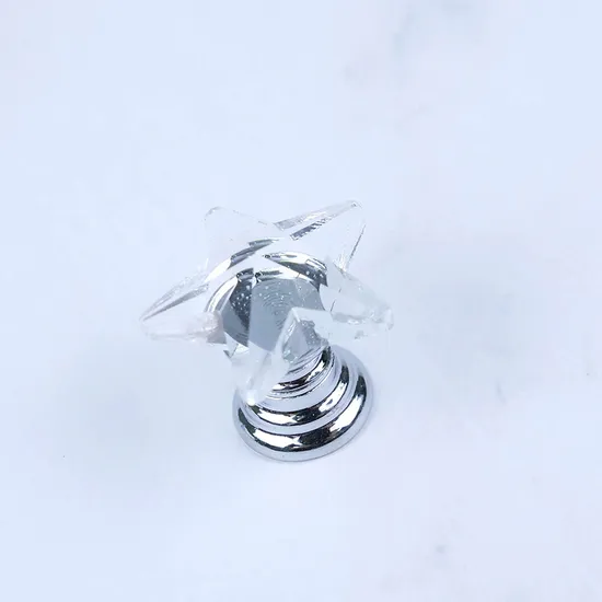 Manija de cajón de cristal, manijas de perilla de puerta de cristal de aleación de zinc