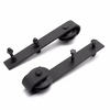 Kit de rodillo superior curvo de acero fundido sólido con recubrimiento en polvo negro – Resistente para instalación de puertas de granero de madera