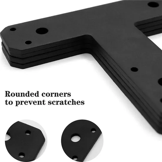 Panel de chapa de acero resistente al desgaste Soporte de conexión de metal negro mate