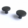 Perilla redonda de aluminio para cajón de cocina, manija de un solo orificio, color negro mate