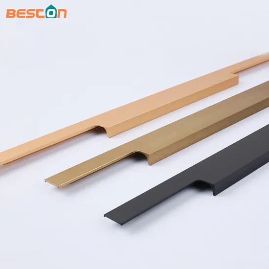 Manija de perfil de borde de muebles, manija de aluminio para armario de cocina, puerta de armario, tirador de dedo