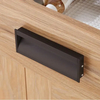 Tiradores empotrados para armarios, tiradores de aluminio para dormitorio, cocina, color negro mate