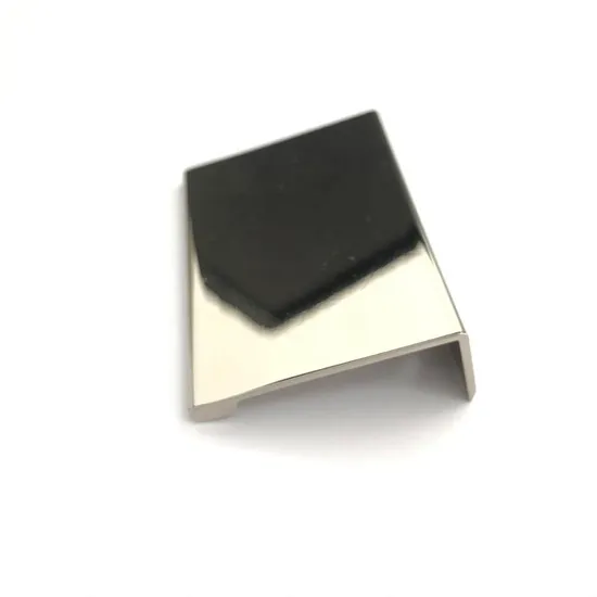 Herrajes para muebles de dormitorio, tirador de borde de cajón de armario de cocina cromado de aleación de aluminio