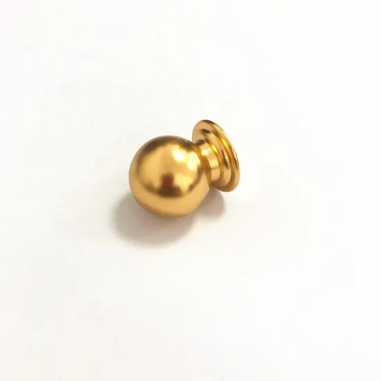 Perilla de dedo con bola cuadrada hueca de acero inoxidable dorado y latón