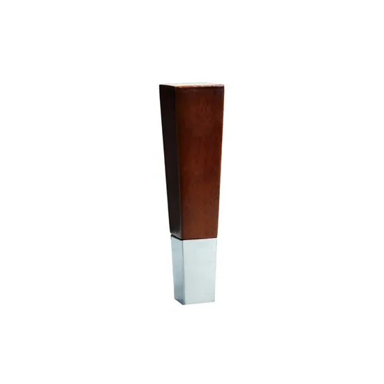 Patas de muebles de madera torneadas y moldeadas de 18 cm para camas y sofás con copas de metal para patas - Piezas de repuesto para bricolaje
