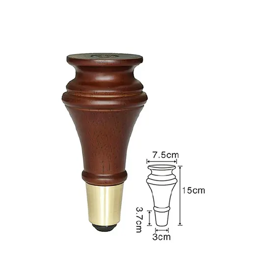 Nuevo modelo de patas de madera personalizadas para mesa y silla de calabaza con muebles de metal/patas de sofá