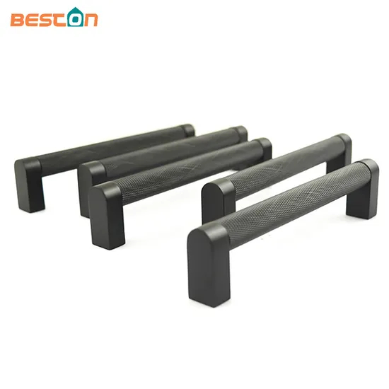 Tirador moleteado para gabinete, tirador de cajón mate negro sólido de cocina de 16mm de diámetro