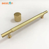 Cajón de gabinete de alta calidad de lujo, tirador moleteado de latón dorado de 160mm