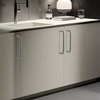 Gabinetes y cajones sólidos en forma de U Muebles de cocina simples Tiradores de aluminio