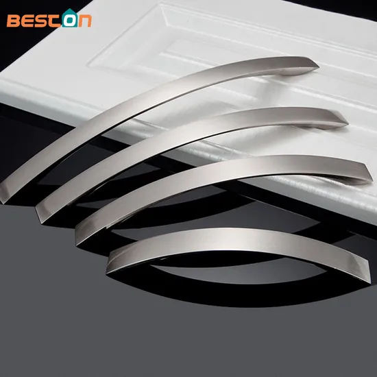 Manija de hardware de fundición a presión de aluminio, manija de gabinete de cocina cepillada con níquel de aleación de aluminio