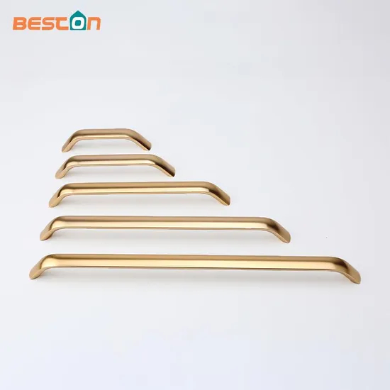 Accesorios de hardware para muebles Manijas Manija de gabinete de dormitorio de cocina en forma de U de aluminio dorado