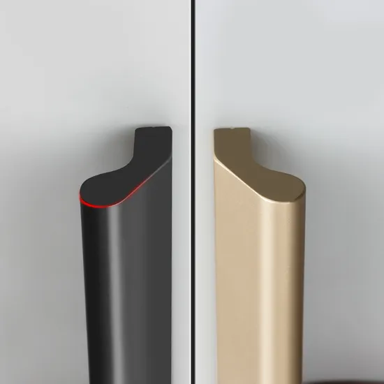 Accesorios para muebles de aluminio, tiradores para cajones de guardarropa, tirador negro mate para armario de cocina