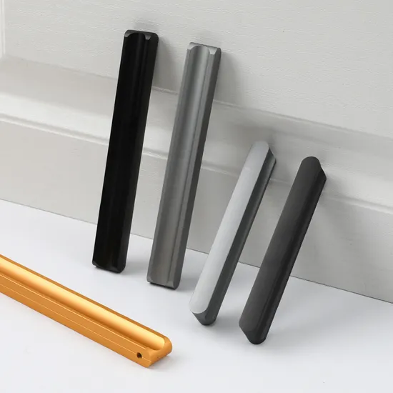 Tirador en forma de L para armario de cocina, tiradores de cajón de muebles dorados de aluminio modernos