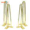 Patas de horquilla modernas cromadas/oro rosa: acero redondo con pies ajustables para mesas de comedor y bancos