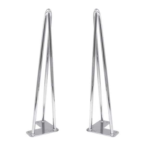 Patas de mesa modernas en forma de horquilla cromadas: elegante diseño redondo para comedores, mesas de café y taburetes de cocina