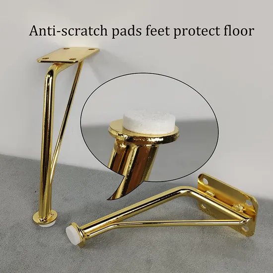 Patas modernas para muebles doradas de 6' (paquete de 4): mejoras elegantes para gabinetes, tocadores y muebles de sala