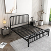 Cabecero y pie de cama vintage con plataforma King Size, marco de listones de acero de primera calidad
