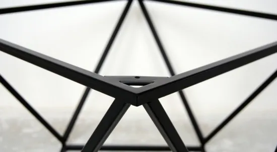 Base de mesa de centro negra de acero con pedestal de metal para mesas de mármol