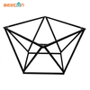 Base de mesa de centro negra de acero con pedestal de metal para mesas de mármol