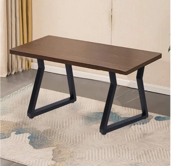 Pata de mesa de metal con horquilla de acero negra cuadrada para comedor y café