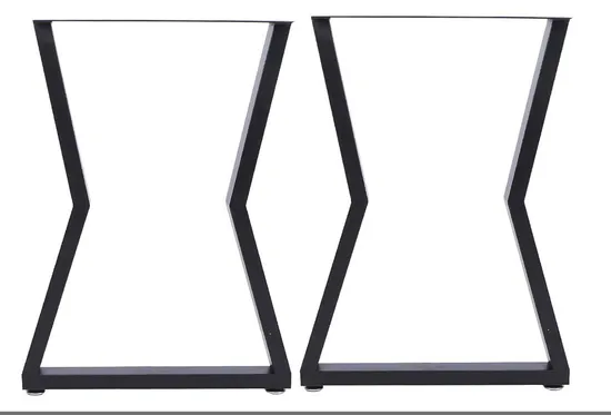 Pata de mesa de metal con horquilla de acero negra cuadrada para comedor y café