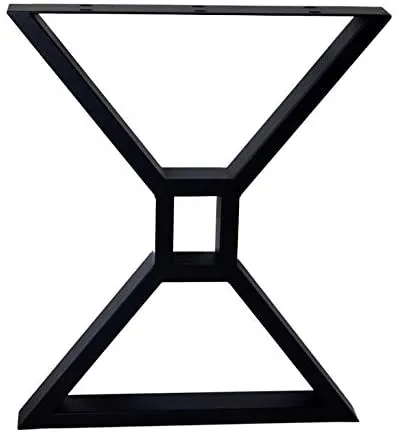 Muebles en forma de X de metal negro de estilo industrial, patas de base de mesa de acero para comedor