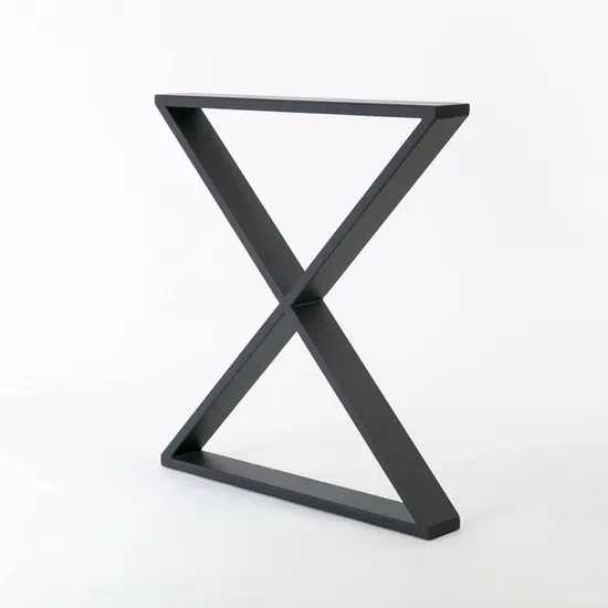 Patas de mesa de metal de hierro forjado en forma de X