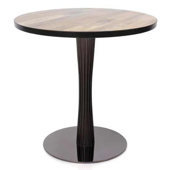 Base de mesa redonda de metal, pata de mesa de acero inoxidable, color negro titanio, precio al por mayor