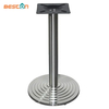 Base de mesa de restaurante con escalón compuesto revestido de acero inoxidable