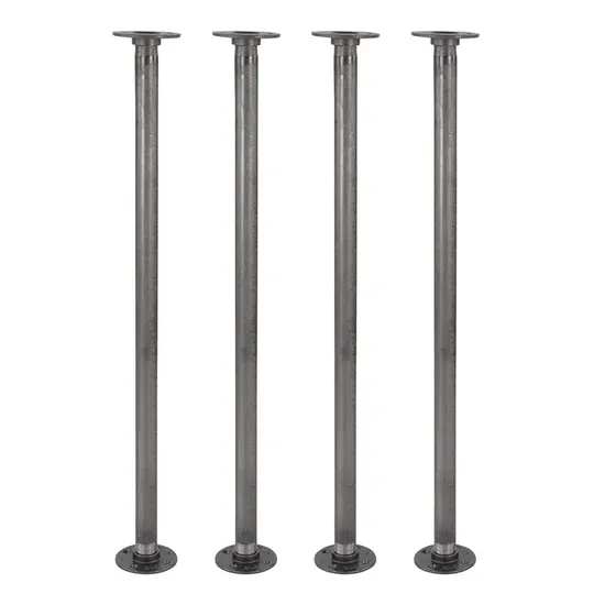 Patas de mesa industriales de tubo de hierro negro para patas de mesas vintage personalizadas