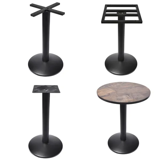 Original Mesa de comedor con Base redonda y estampado de hierro, recubierta