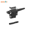 Pestillo de puerta de hacha con resorte, autoblocante, ajustable, de vinilo negro estándar, para puertas de madera