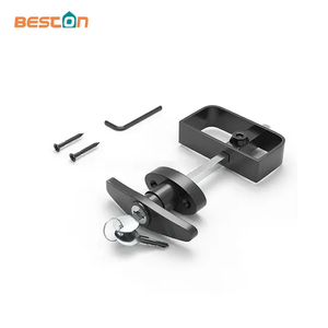 Kit de pestillo para puerta de cobertizo con manija en T y 2 llaves y tornillos, vástago de 5-1/2 pulgadas para granero, casa de juegos y gallinero
