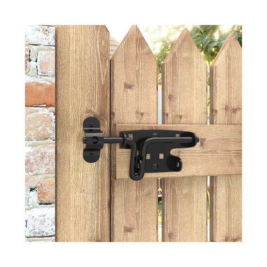 Cerradura de perno deslizante de seguridad de metal resistente negro para puerta y cerca