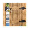 Kit de pestillo y bisagra de puerta de acero de metal negro resistente OEM - Personalizado para cercas de madera