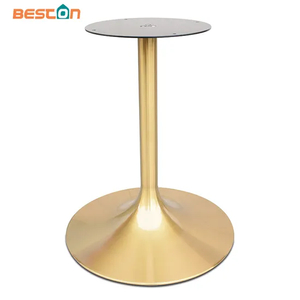 Nuevo diseño de base de mesa de tulipán de rayita dorada de titanio para mesa de comedor