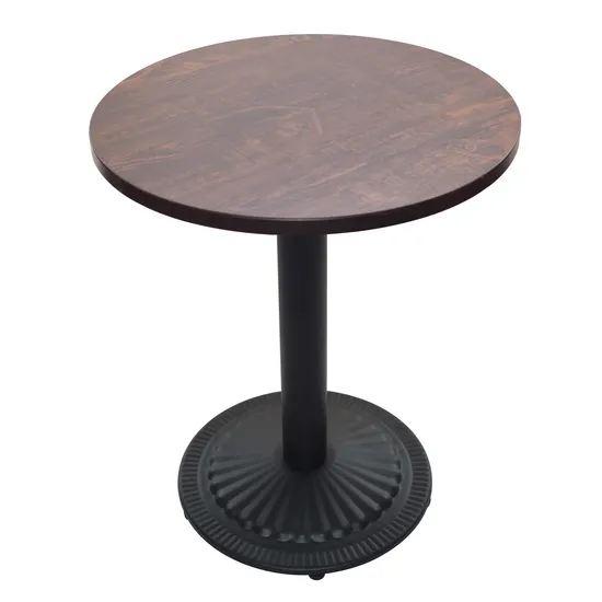 Base de mesa de metal de hierro de forma redonda negra con patas niveladoras para café