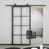 Venta caliente puertas de vidrio con marco de acero con kits de puertas de granero