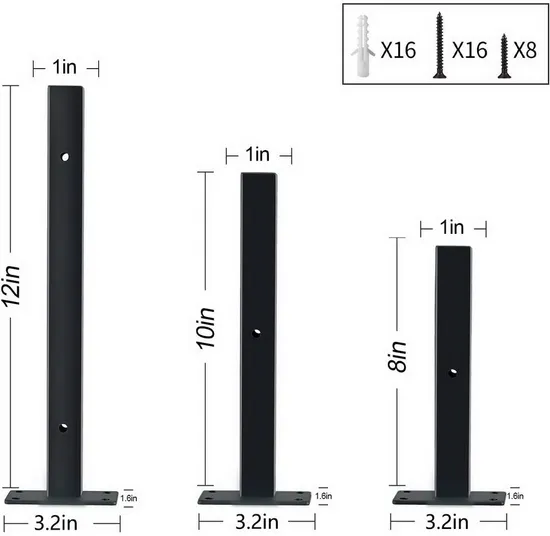 4 cajas de soportes para estanterías recargados de 30 cm de grosor