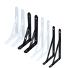 Soporte en L para montaje en pared, soporte de esquina triangular de 90 grados con refuerzo, negro