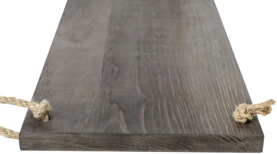 Estante marrón cuerda pared madera flotante 4 ganchos soportes de estante colgante rústico