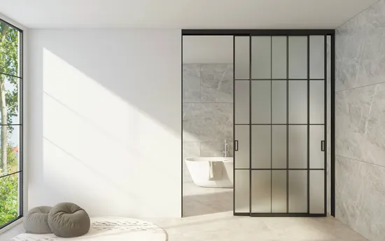 Puerta corrediza de aluminio con kit de herrajes