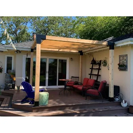 Kit de soporte de madera elevado para jardín al aire libre, soportes de pérgola de acero, kits de pérgola